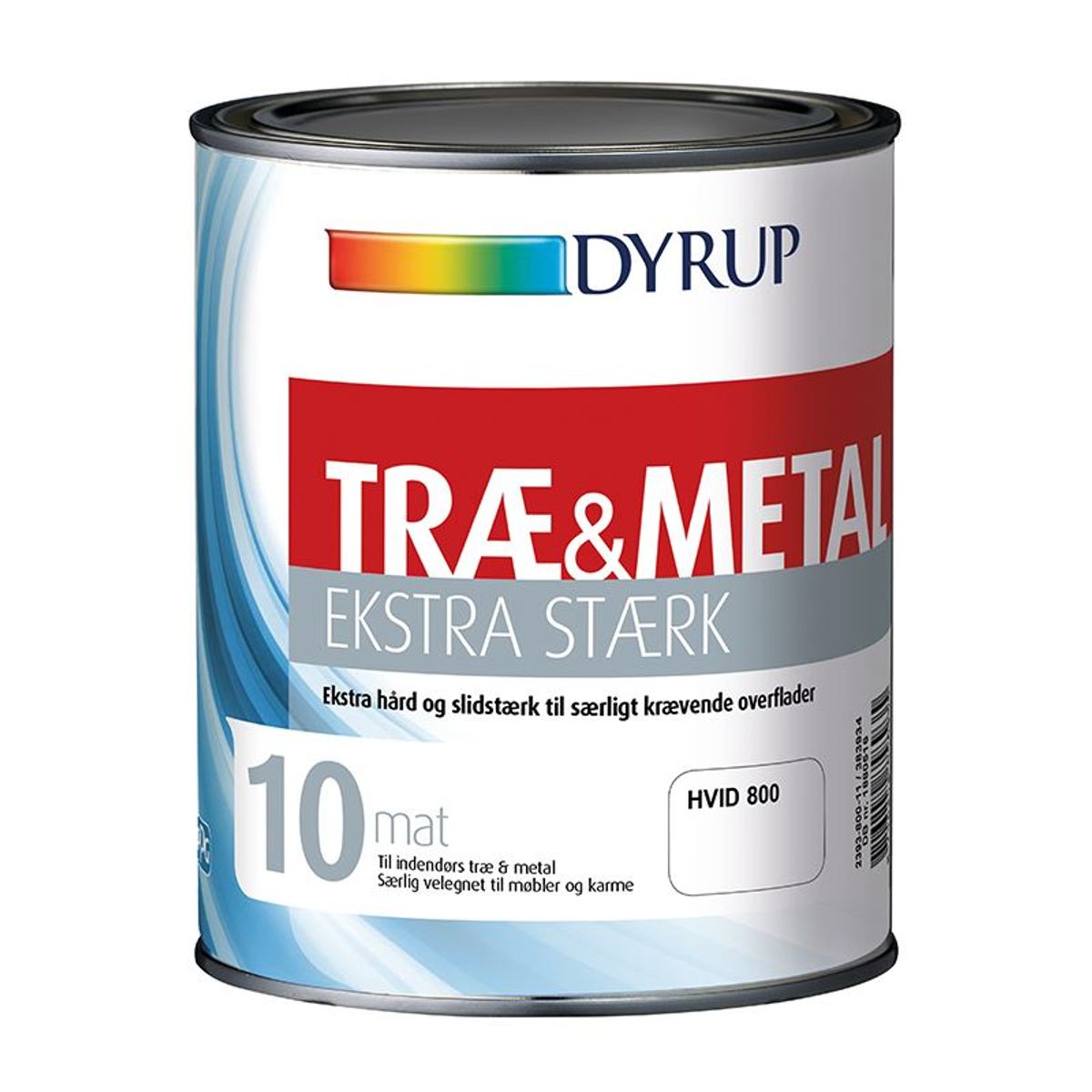 DYRUP Træ & Metal maling Ekstra Stærk Glans 10 Mat, 1 liter - 1 liter - Hvid (800)