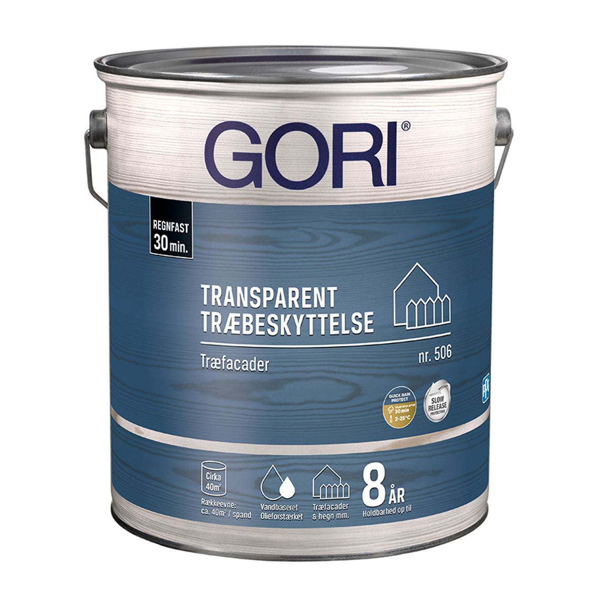 GORI Transparent Træbeskyttelse Træfacader 506 5 Liter - 5 liter - Ibenholt