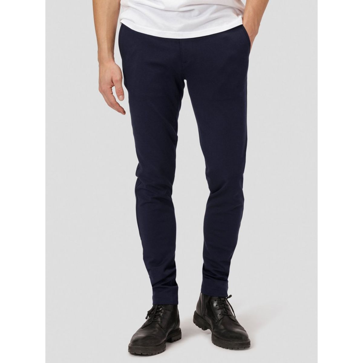 Amato premium performance pants slim fit i navy - Herre - 28/30 - Stretch bukser