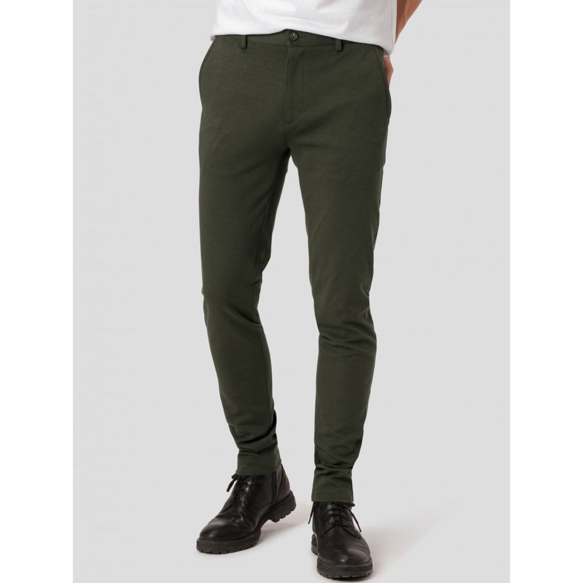 Amato premium performance pants slim fit i grøn - Herre - 36/34 - Stretch bukser