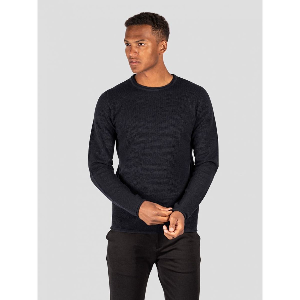 Marcus - Basic strik i navy - Herre - XXL