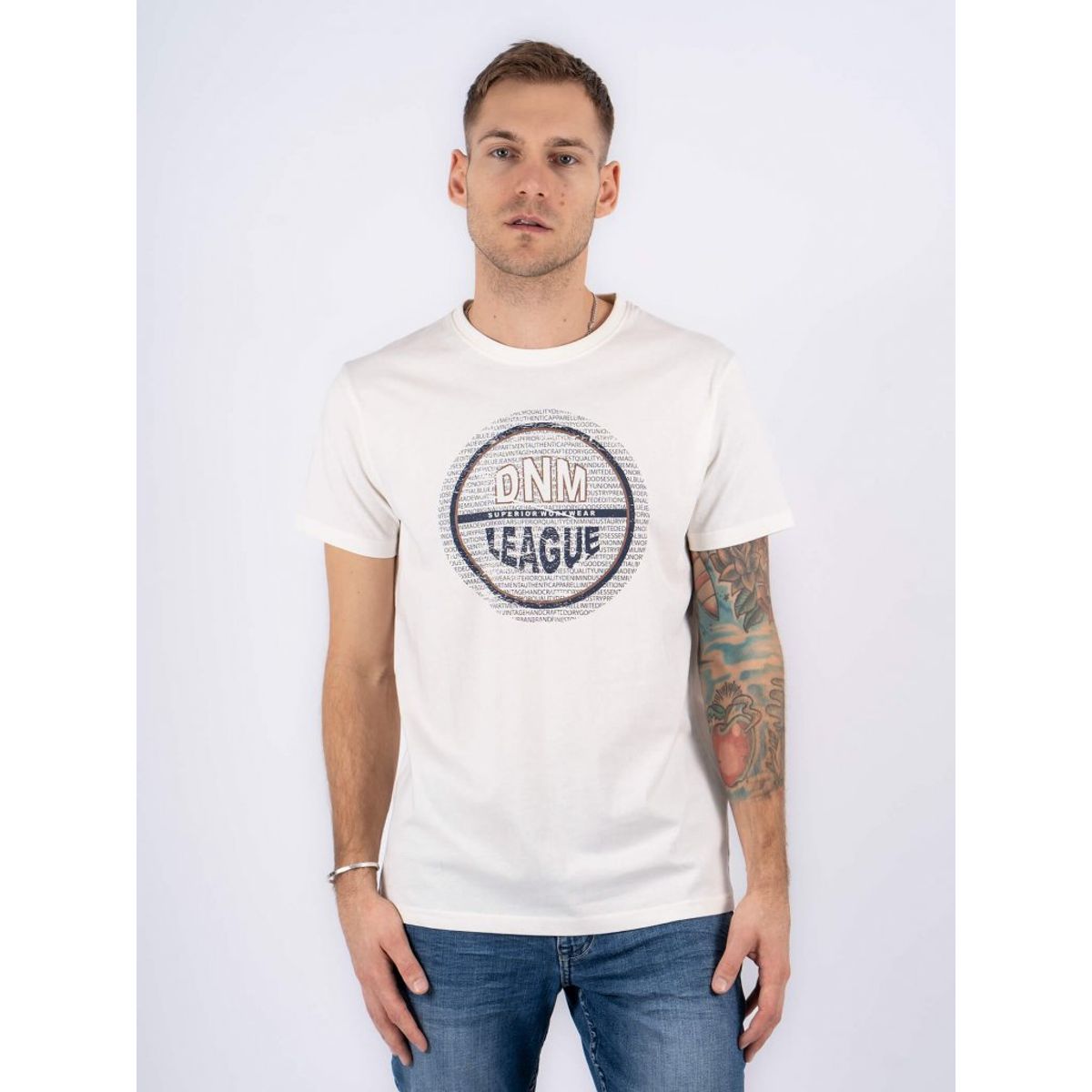 Marcus | Jefferson t-shirt med print i hvid | Herre | 3XL