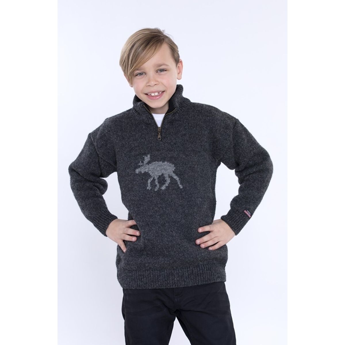 Wool Of Scandinavia Norsk Strik Sweater Børn Moose_Børn 8år