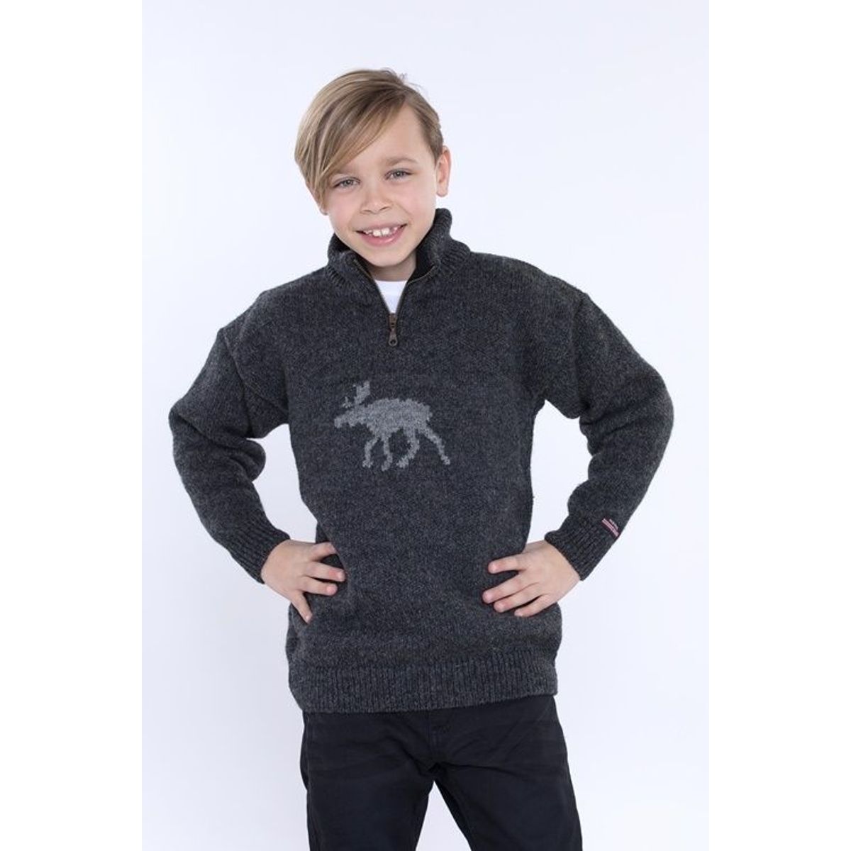 Wool Of Scandinavia Norsk Strik Sweater Børn Moose_Børn-børn 12 År