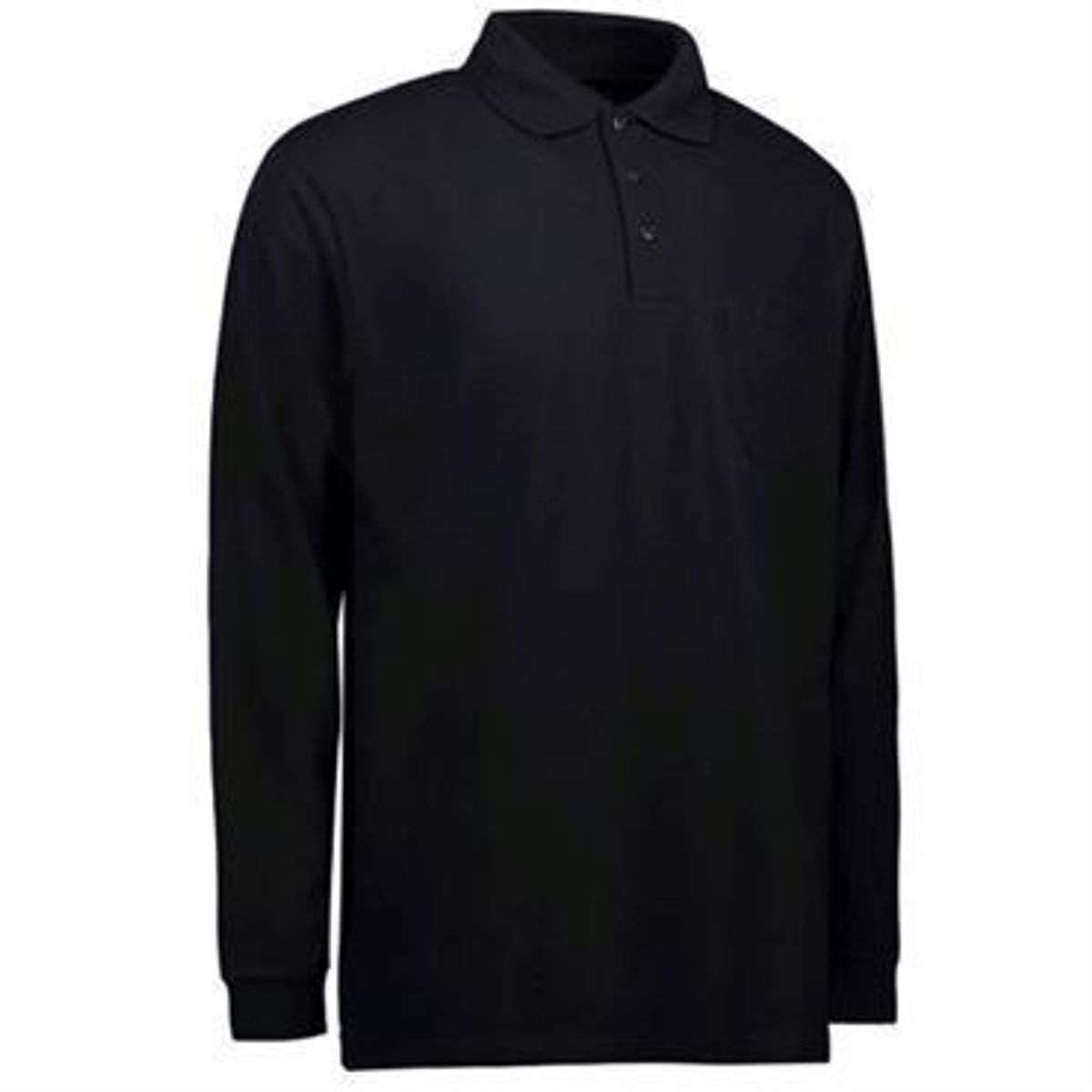 Id Pro Wear Polo Med Brystlomme Og Langeærmer 0326 Sort-4xl