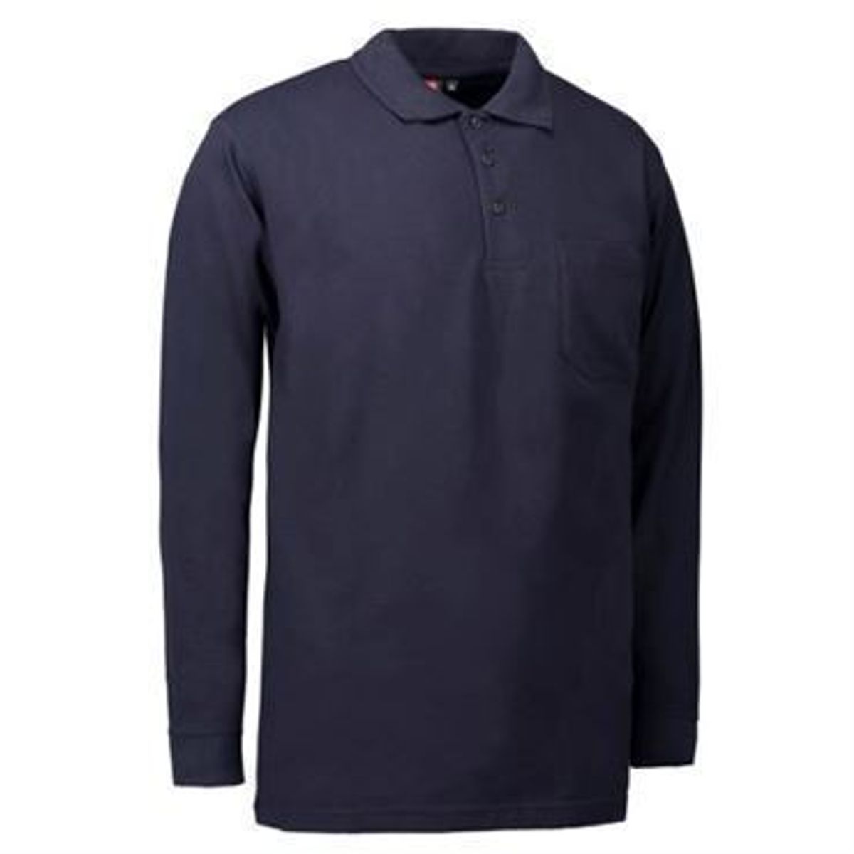 Id Pro Wear Polo Med Brystlomme Og Langeærmer 0326 Navy-medium