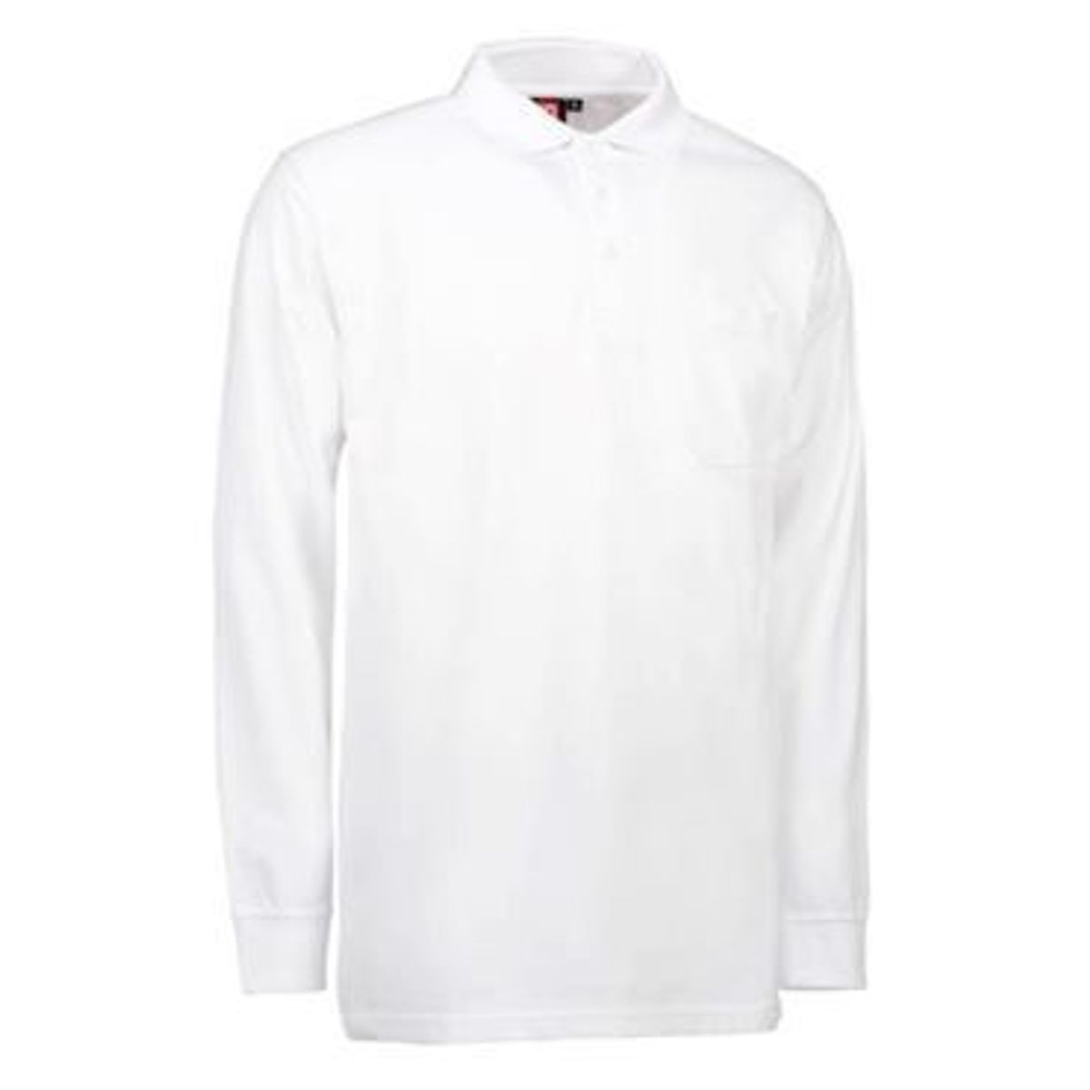 Id Pro Wear Polo Med Brystlomme Og Langeærmer 0326 Hvid-4xl