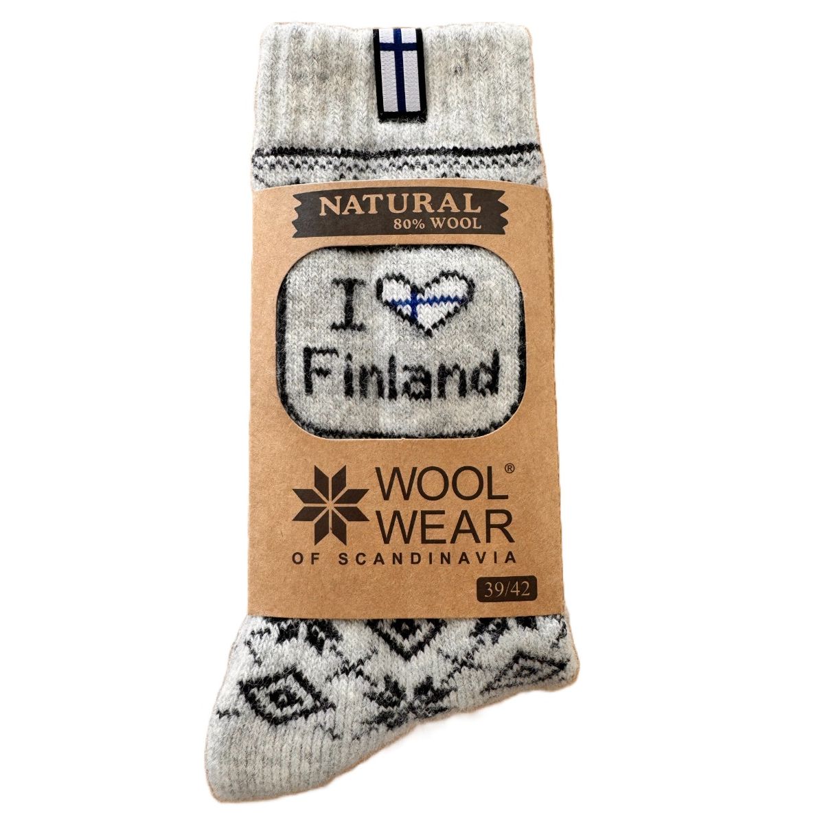 Wool Of Scandinavia Svenske Ragsokker M/ I Love Finland