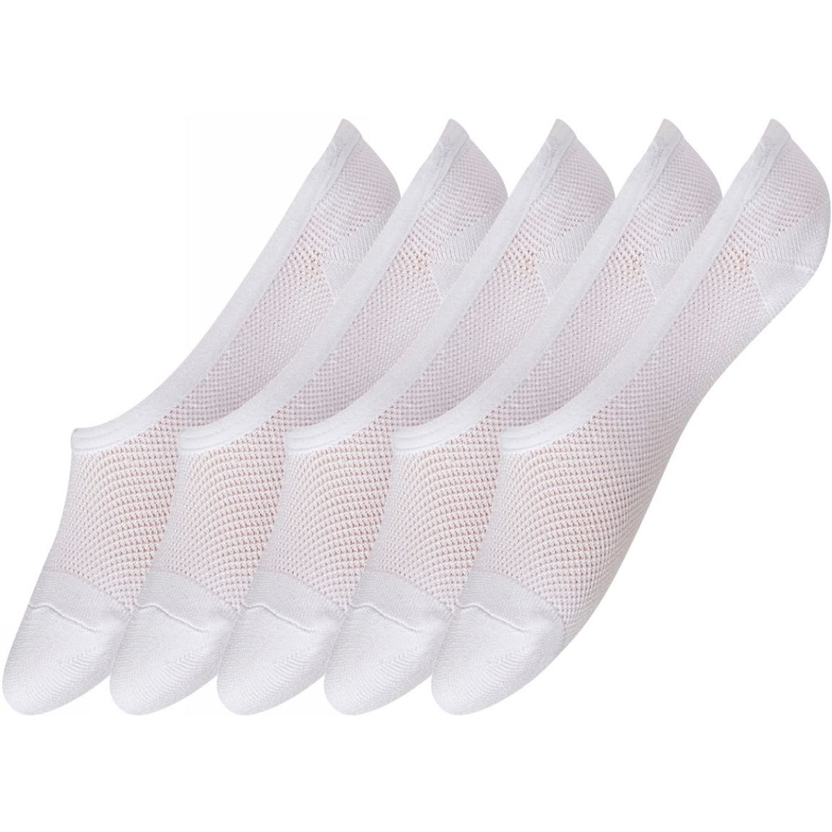 Decoy 5-pak Footies Strømper Quick Dry White-39/41