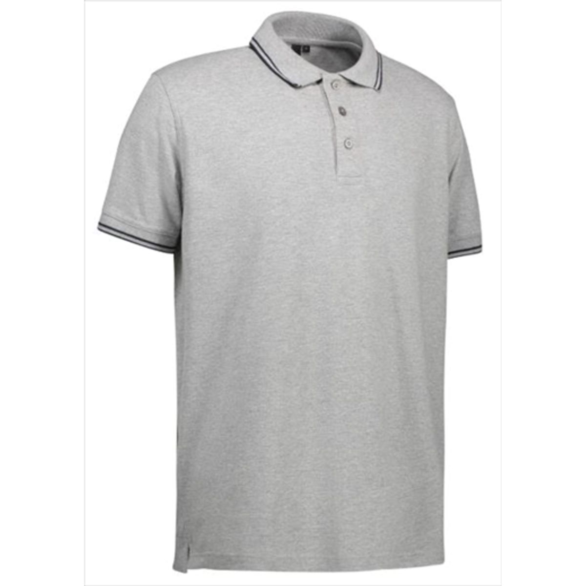 Id Stretch Polo 0522 Grå Melange-3xl