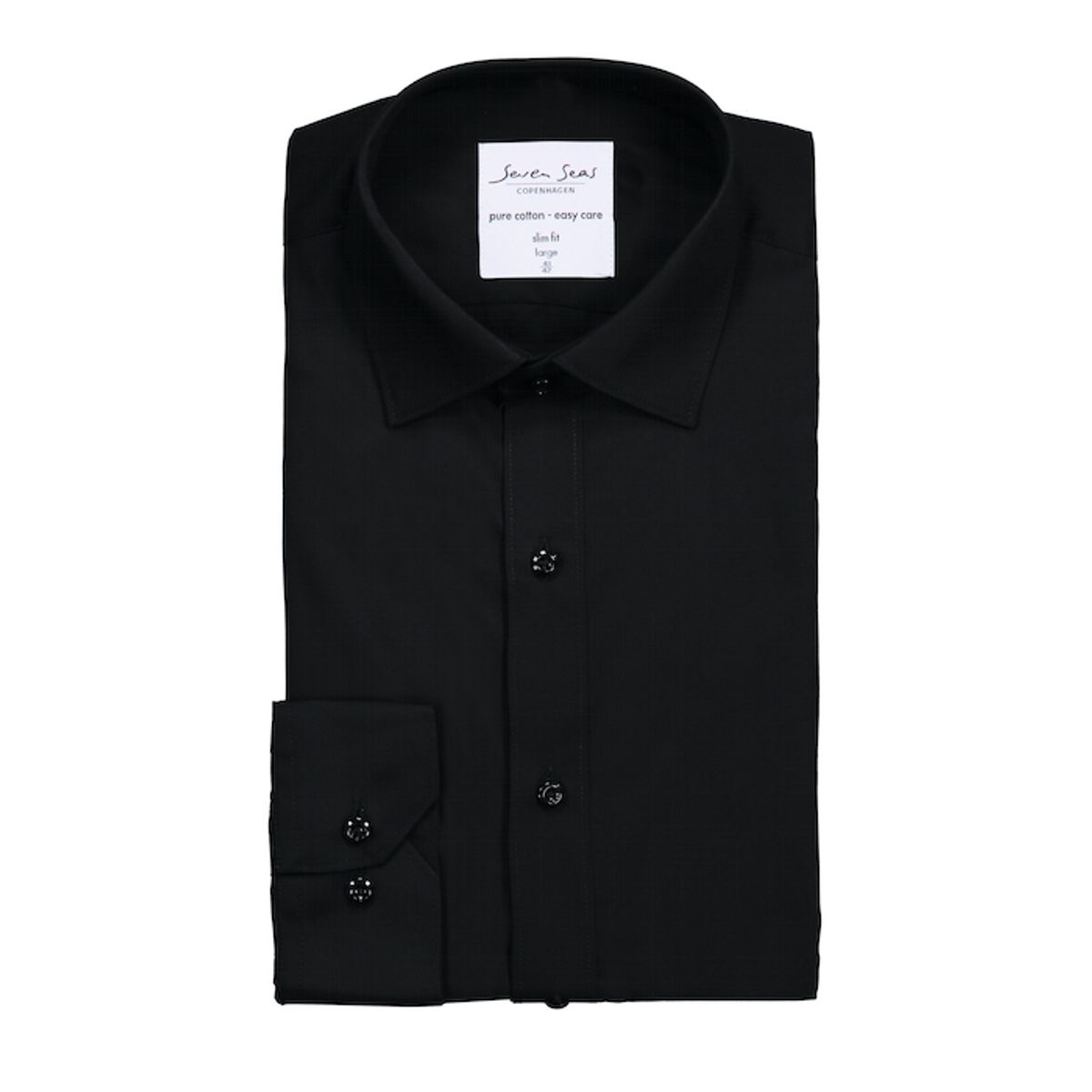 Seven Seas Skjorte Slim Fit Ss402 Black