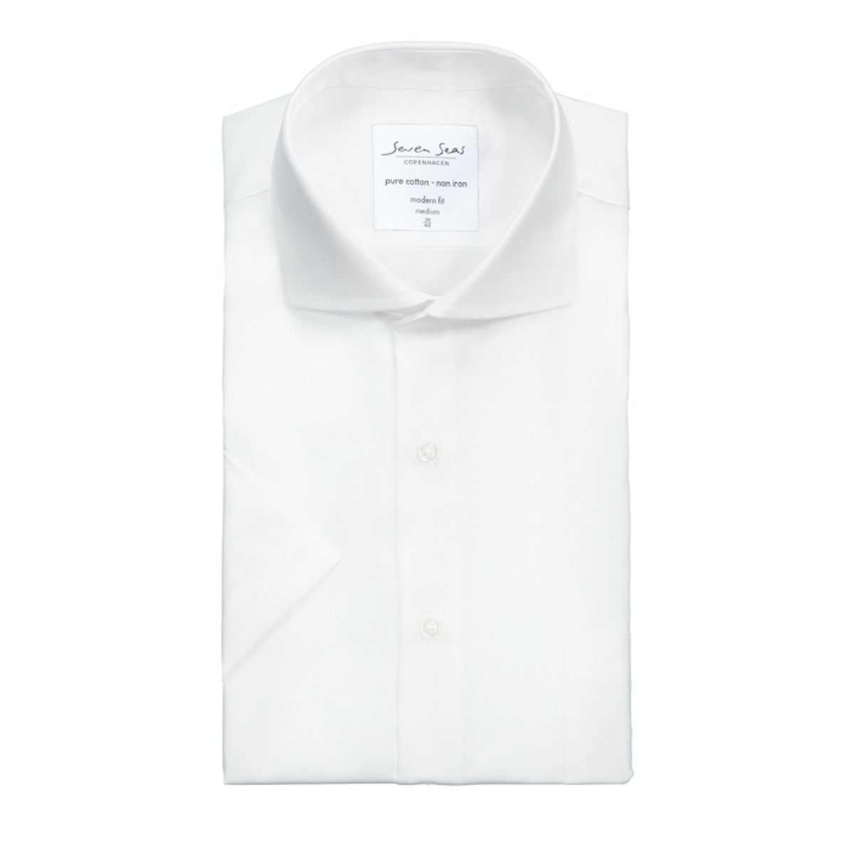 Seven Seas Kortærmet Skjorte Modern Fit Ss410 White-39 / Medium