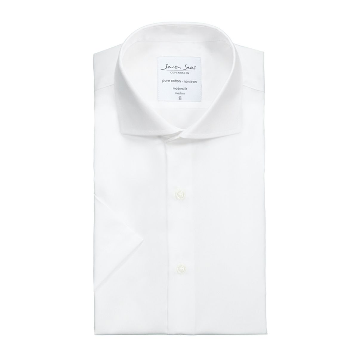 Seven Seas Kortærmet Skjorte Modern Fit Ss254 White-40 / Medium