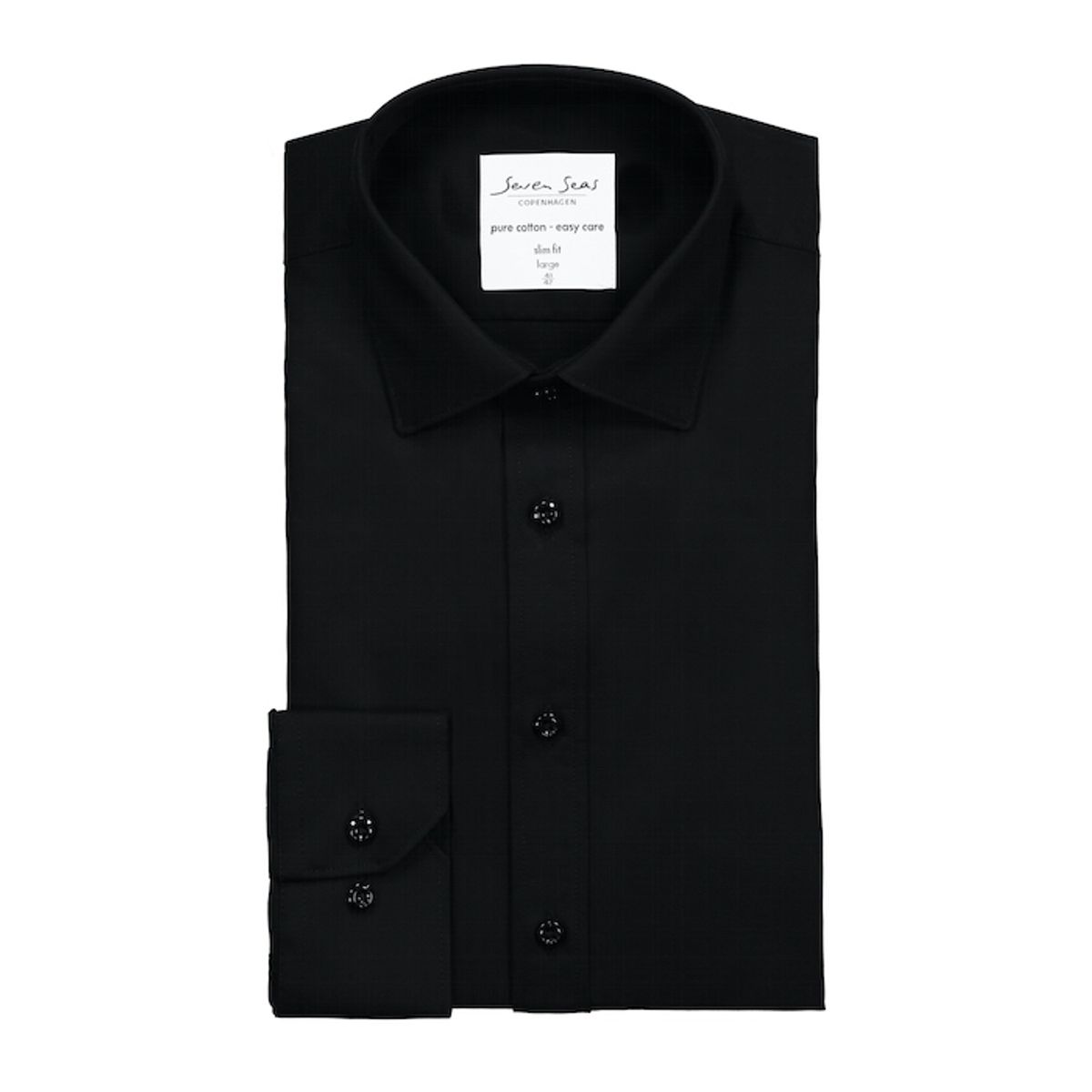 Seven Seas Skjorte Slim Fit Ss30 Black_39/40-m