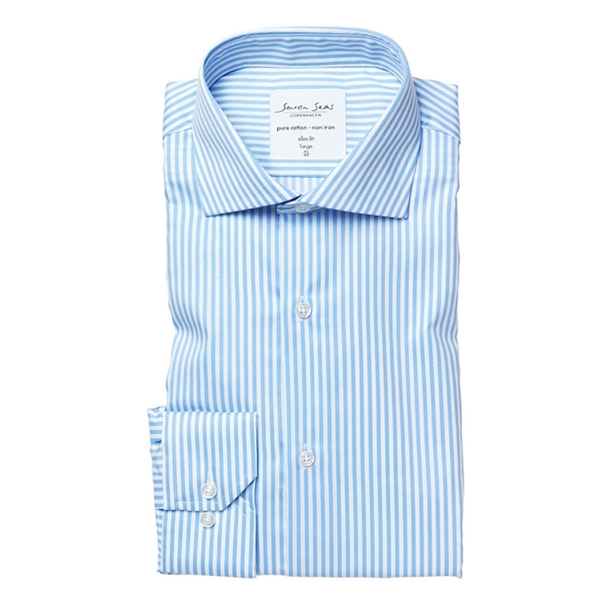 Seven Seas Skjorte Slim Fit S90 Light Blue_37/38-s