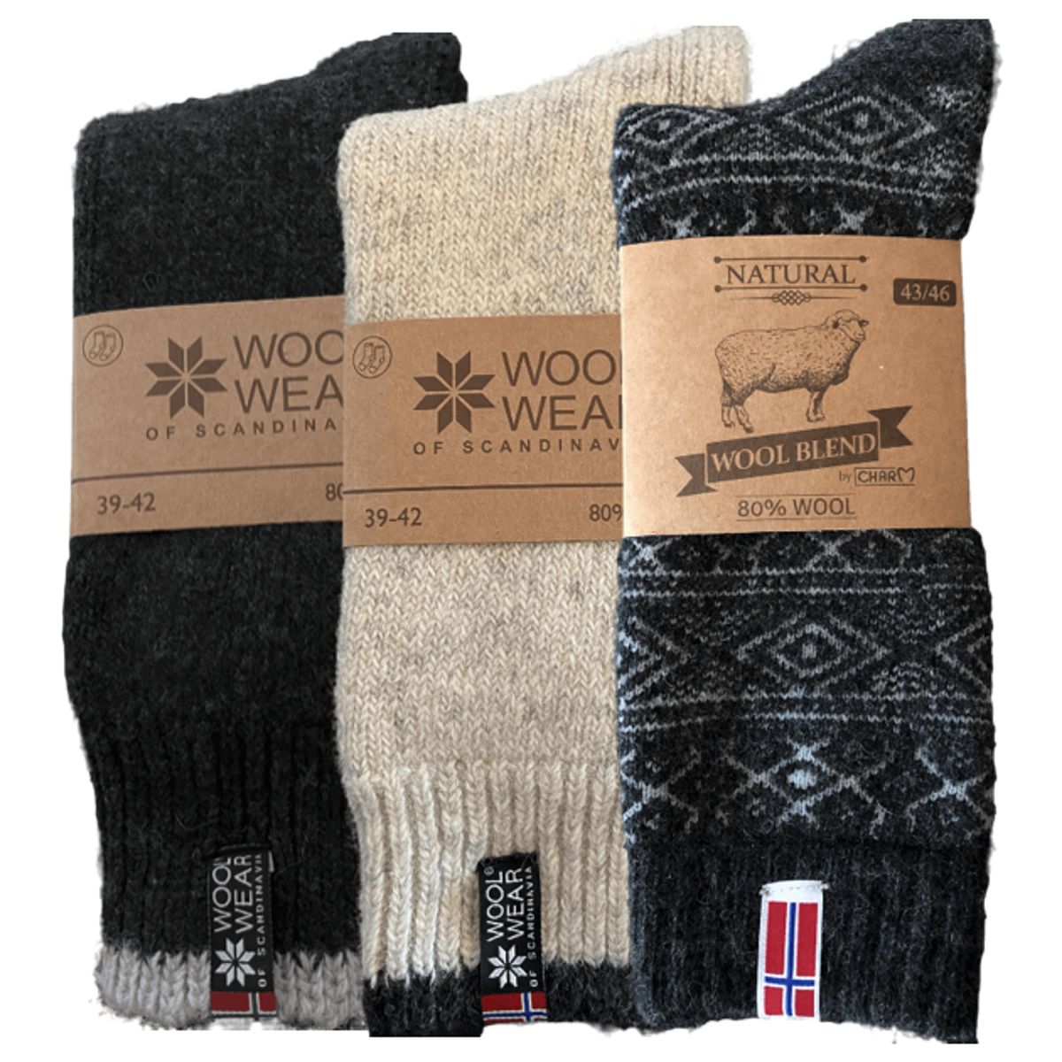 Wool Of Scandinavia 3-pak Ragsokker