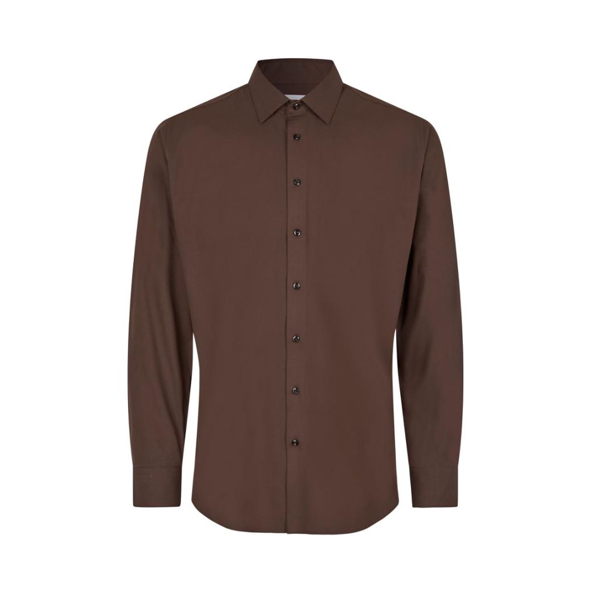 Seven Seas Hybrid Skjorte Slim Fit S51 Mocca