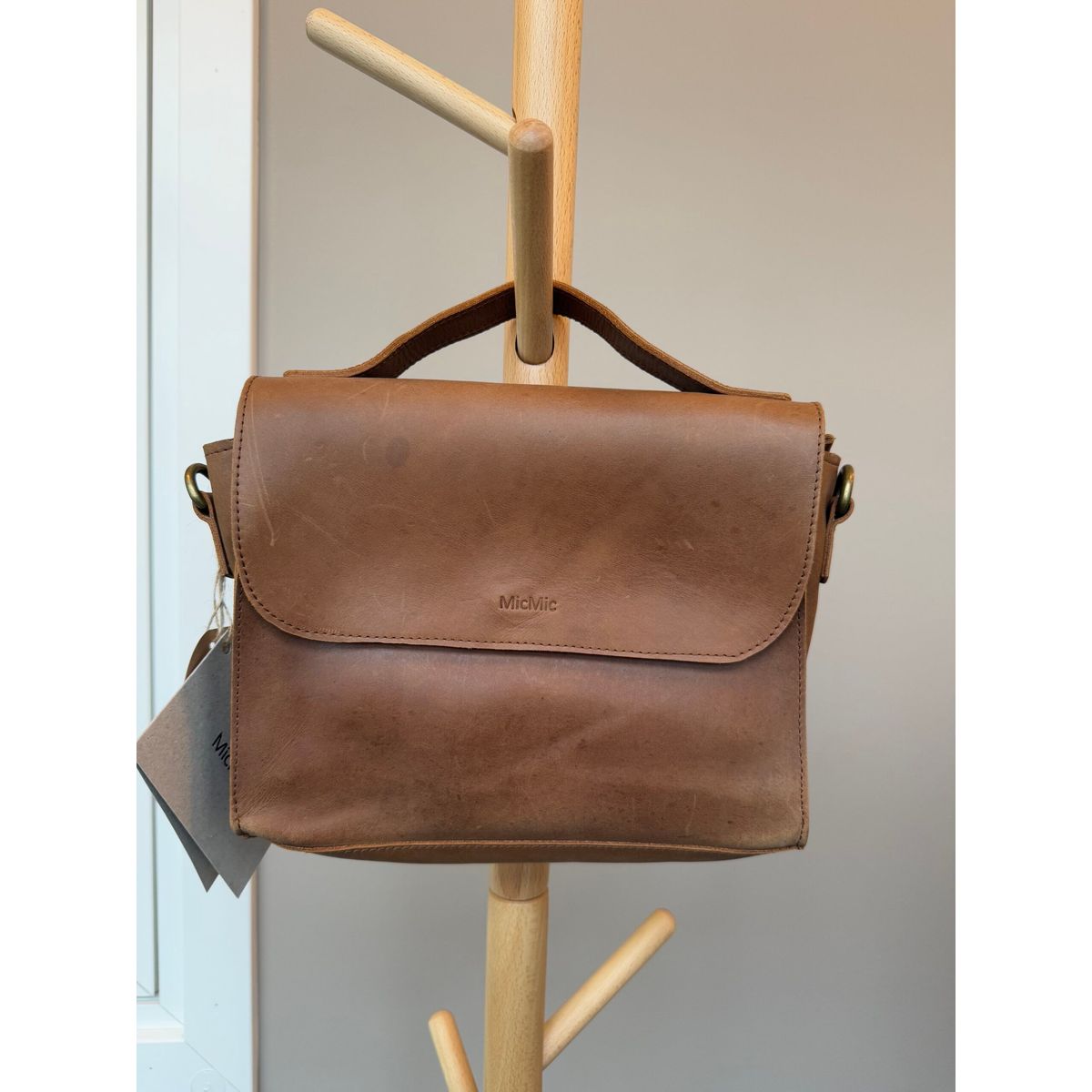 2. SORTERING: Brun skuldertaske, Boro bag