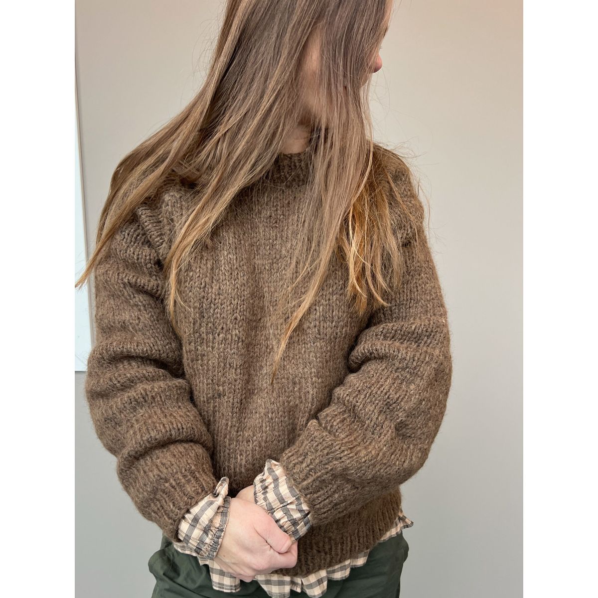 Uld/alpaca sweater - Brun