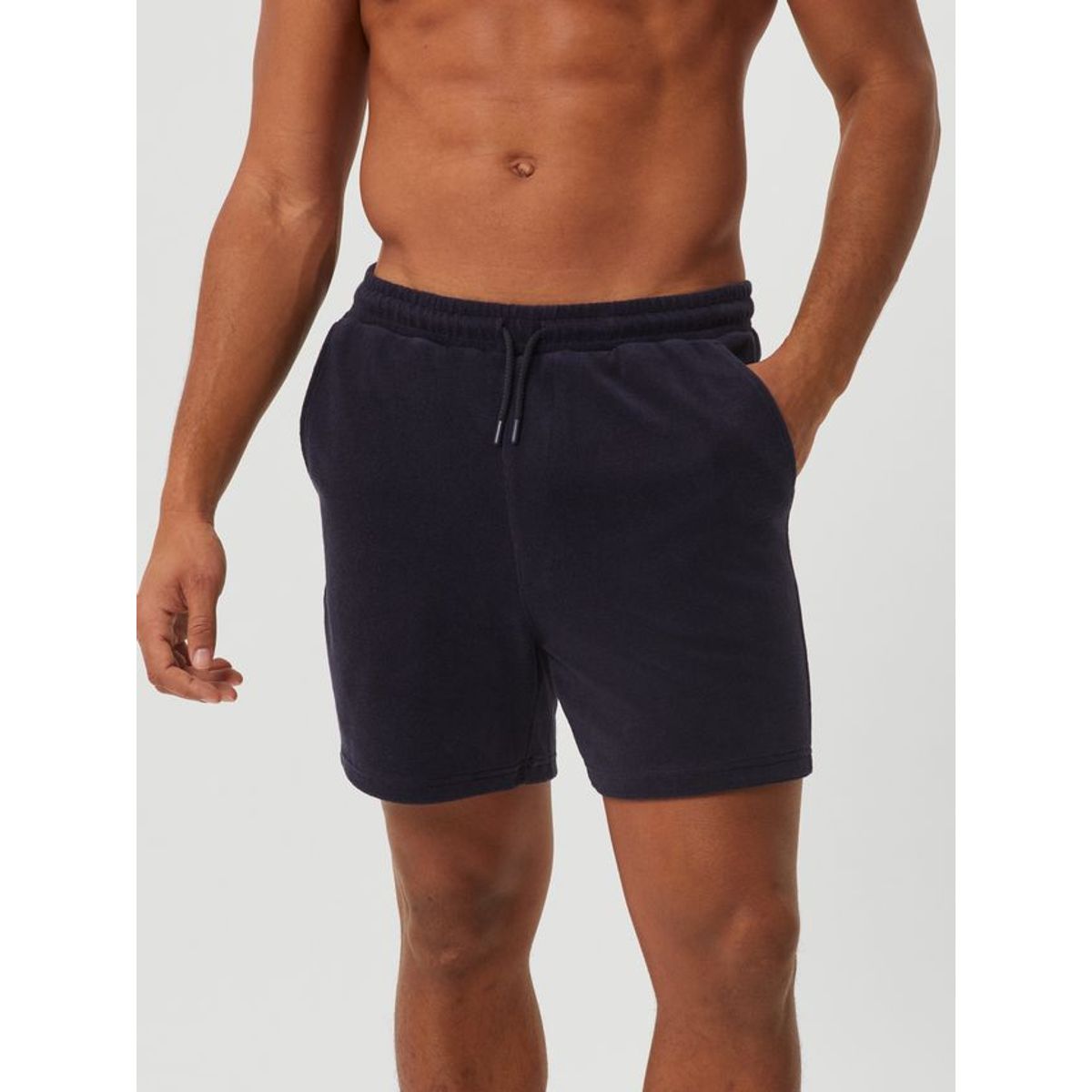 BORG TOWELING POOL SHORTS, EGRET