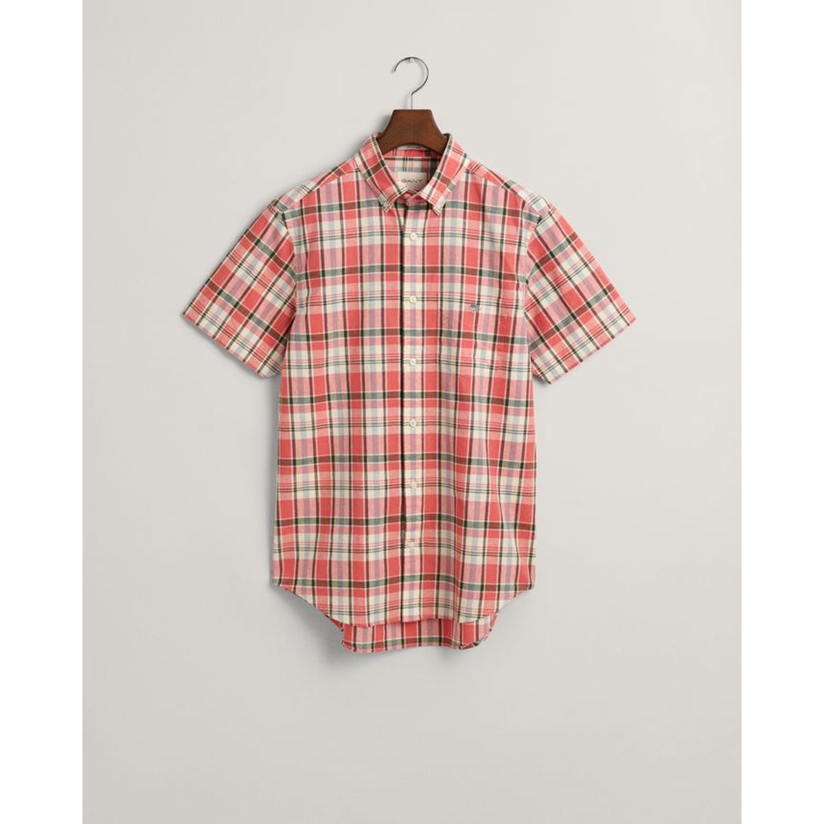 REG COTTON LINEN CHECK SS SHIRT