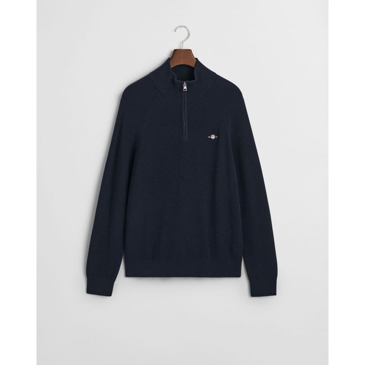 COTTON WOOL RIB HALF ZIP