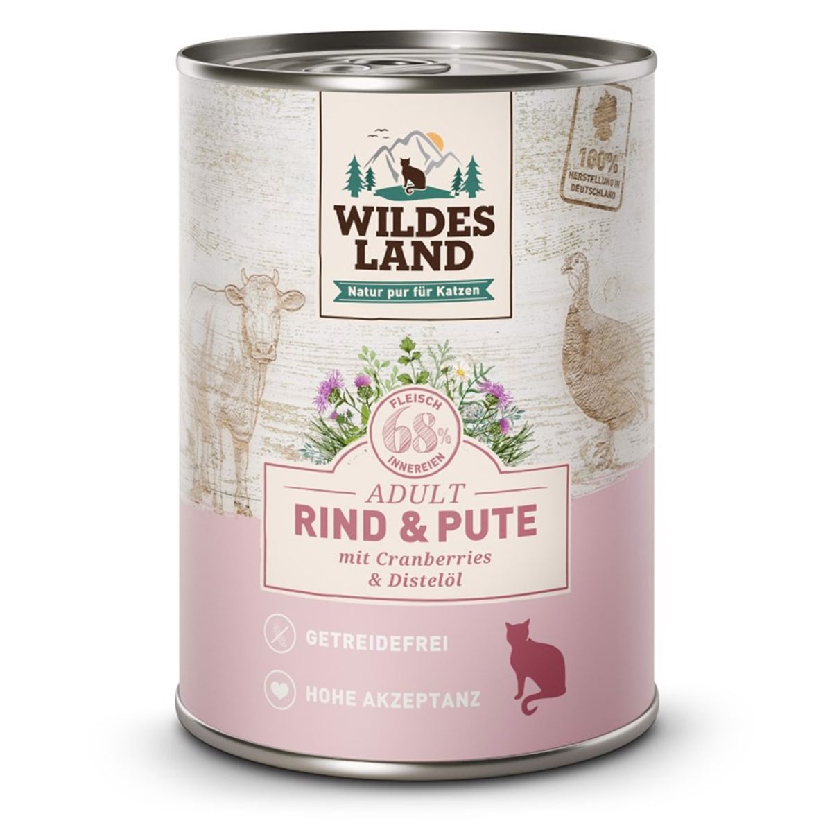 Wildes Land Cat Beef & Turkey With Cranberries, 400g