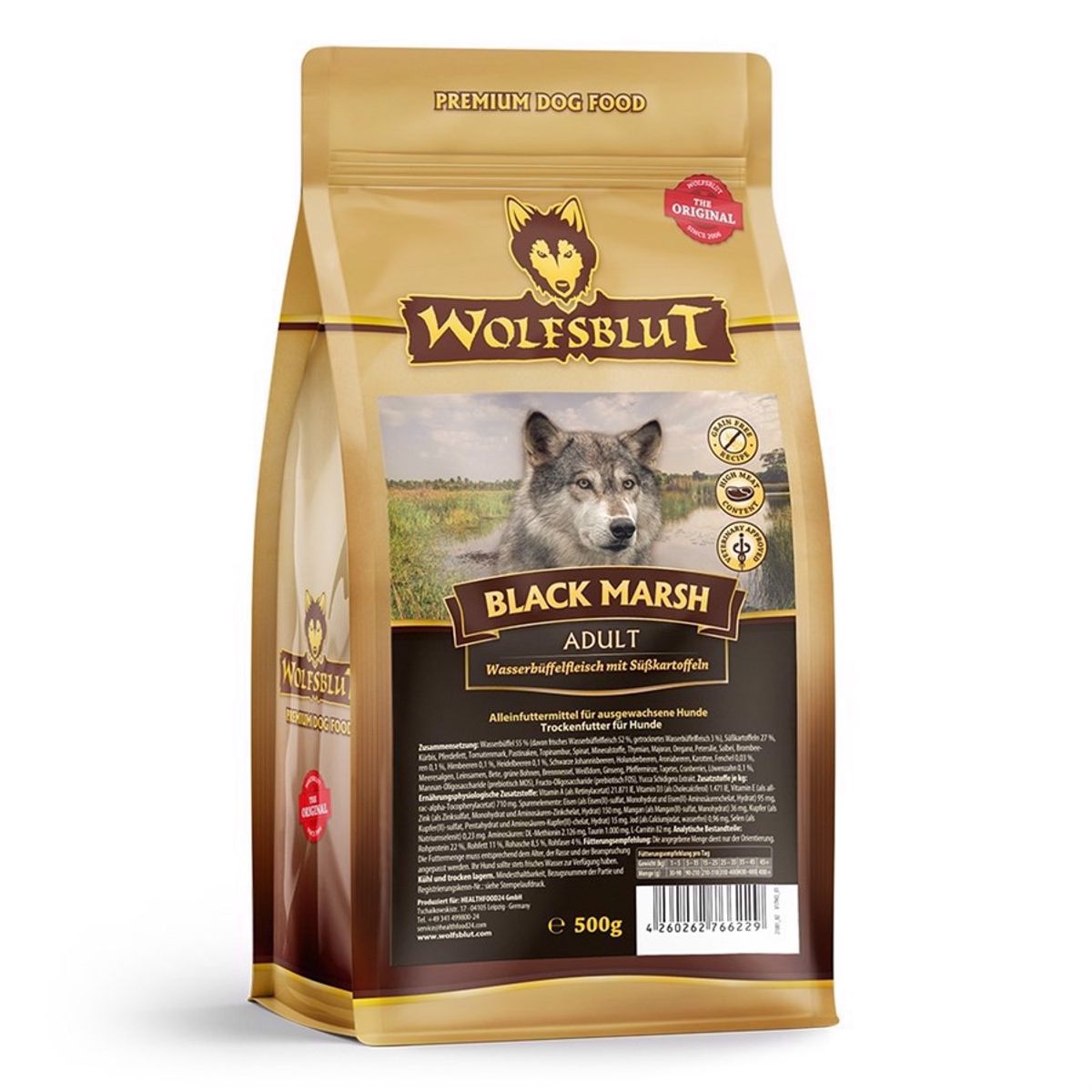 WolfsBlut Black Marsh Adult smagsprøve, 400g