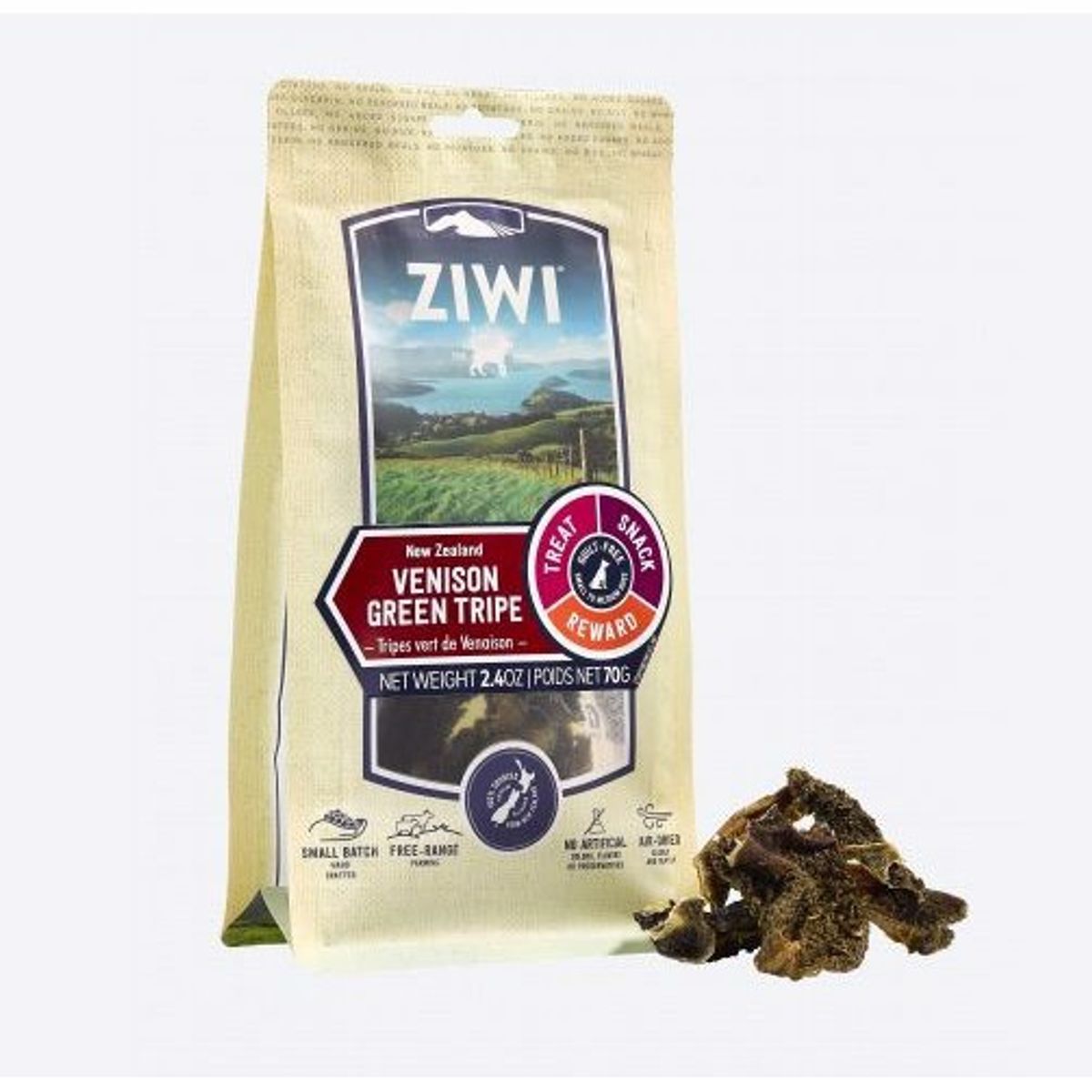 ZiwiPeak Treats Venison Tripe, 70g - KORT DATO