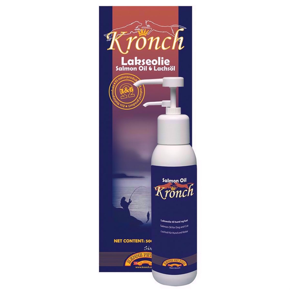 Kronch lakseolie til hund, 500 ml