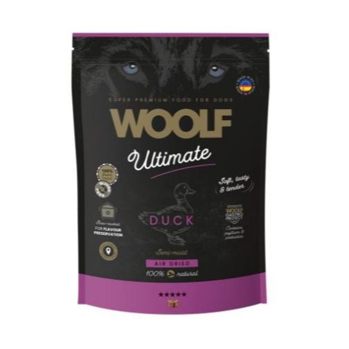 Woolf Ultimate Duck semi-moist hundefoder, 1 kg