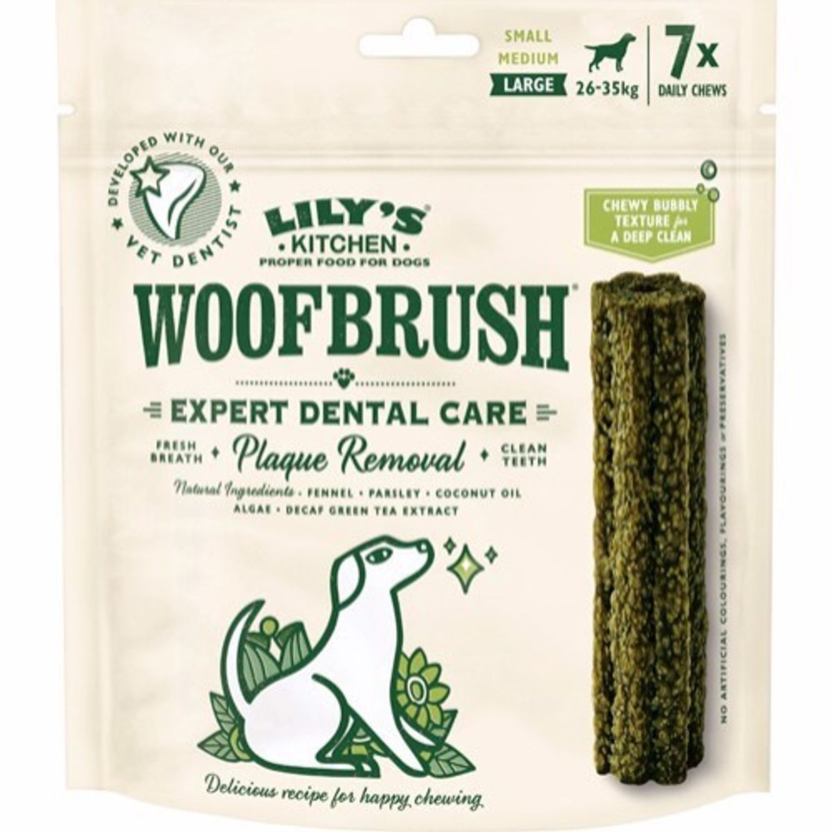 Lilys kitchen Woofbrush dental care, Large, 7 stk - KORT DATO