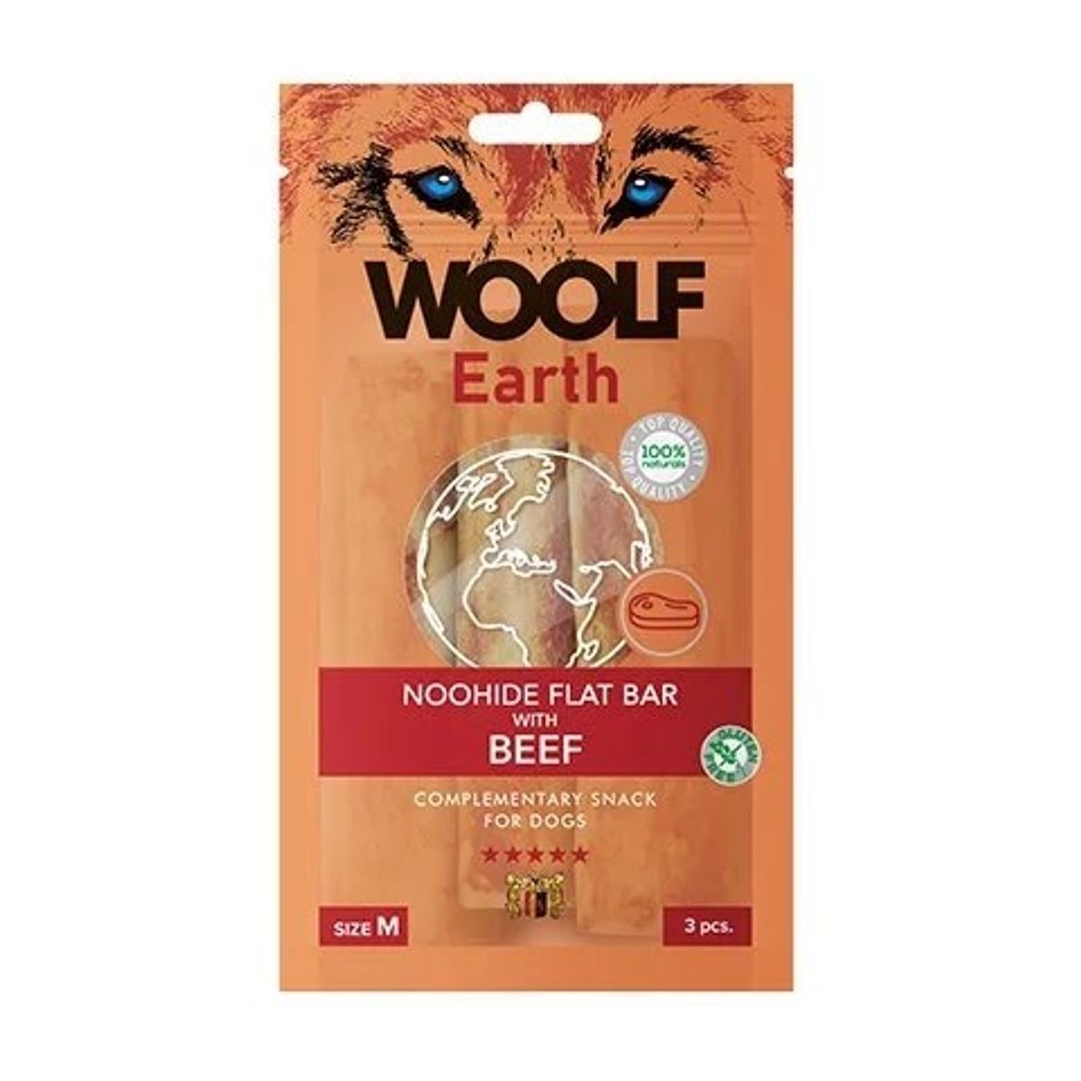 WOOLF Earth Noohide Sticks, 3 stk medium, Beef