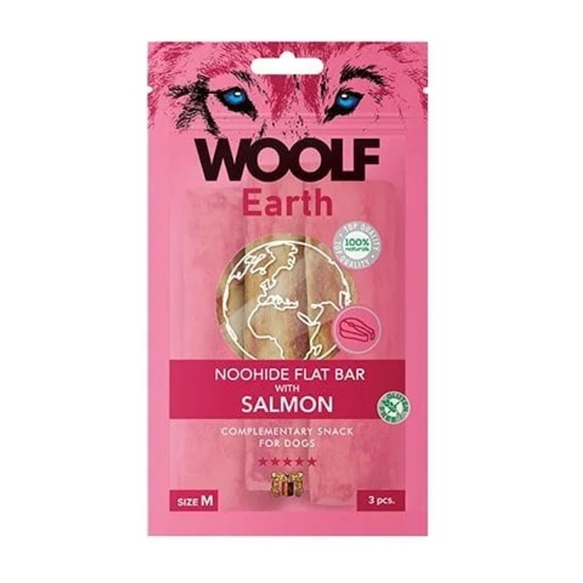 WOOLF Earth Noohide Sticks, 3 stk medium, Salmon