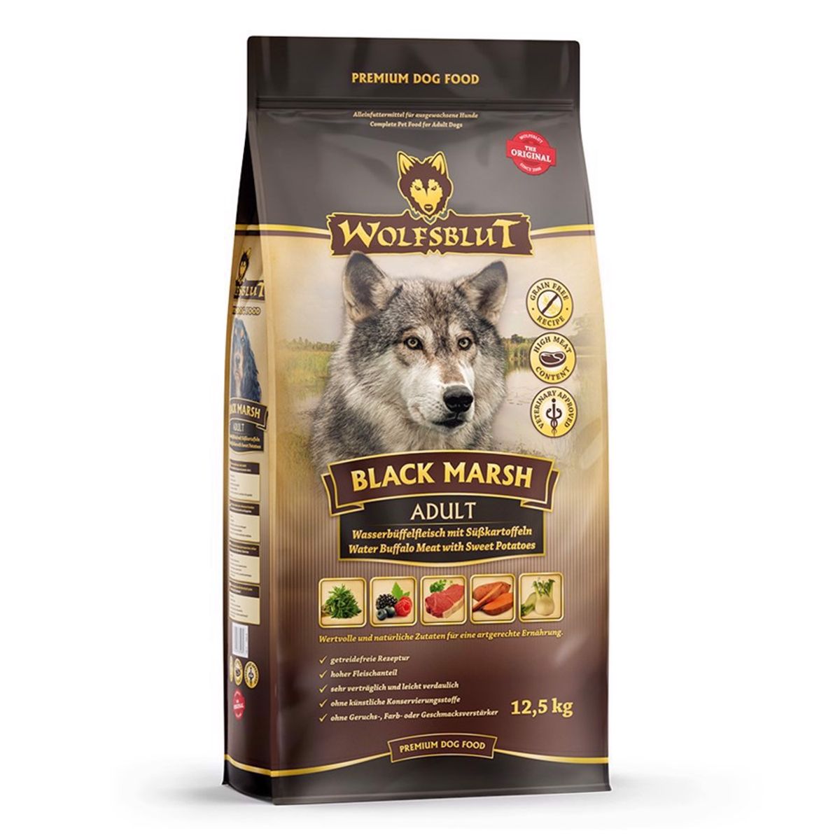 WolfsBlut Black Marsh Adult hundefoder, 12.5 kg