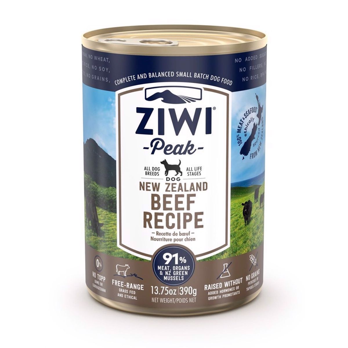 ZiwiPeak Dog Beef dåsemad, 390g