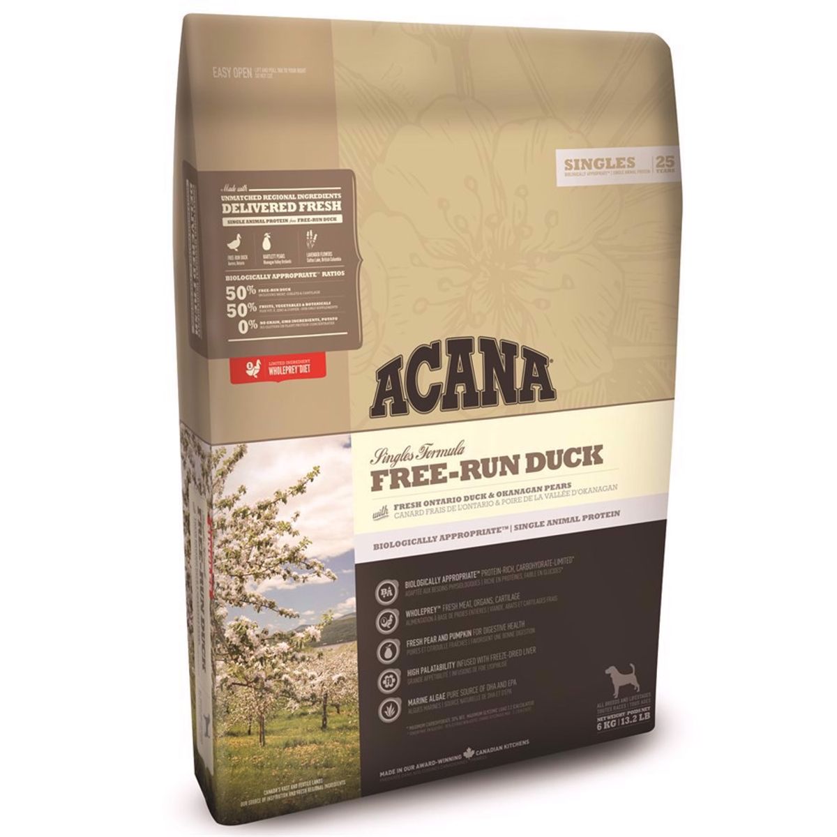 Acana Free-Run Duck hundefoder, Single protein