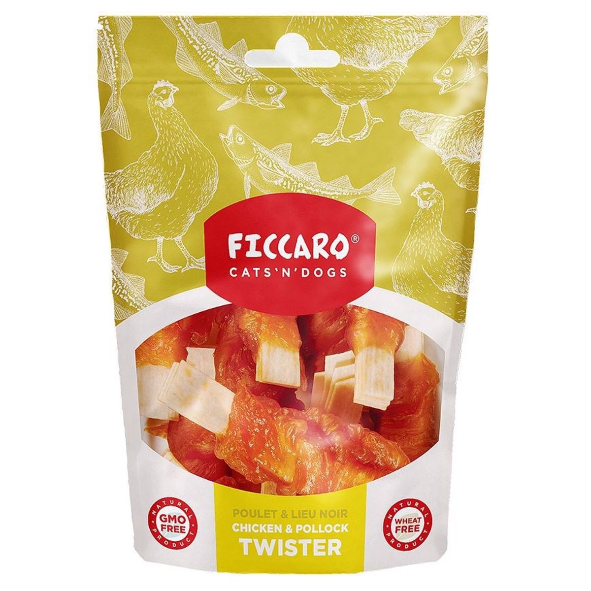 FICCARO Chicken and Pollock Twister, 100g