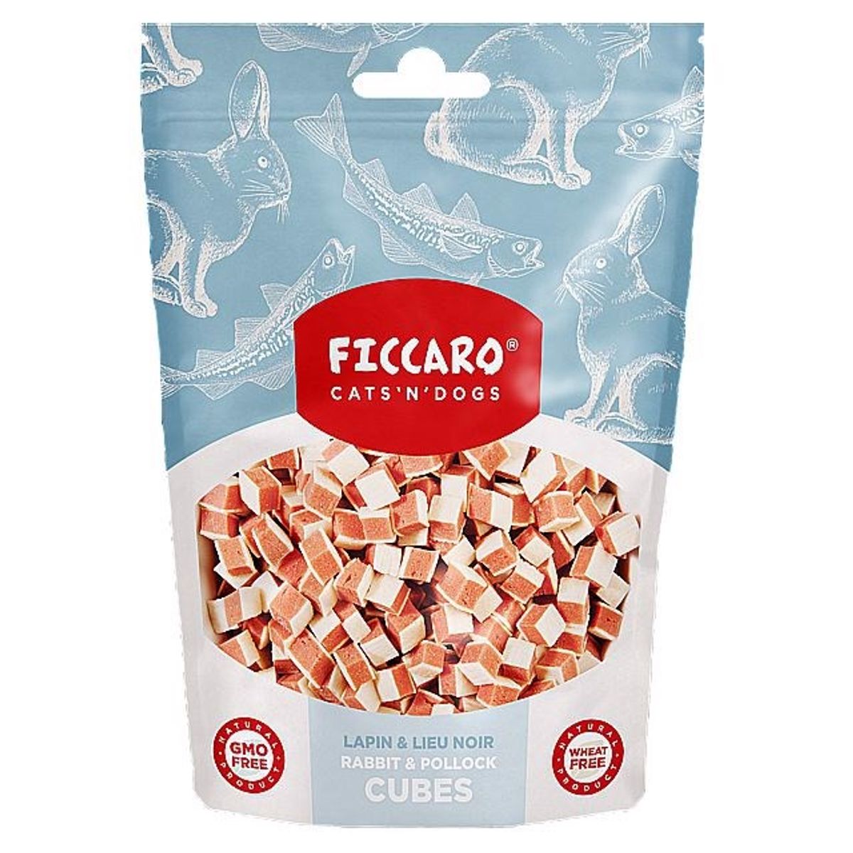 FICCARO Rabbit and Pollock Cubes, 100g