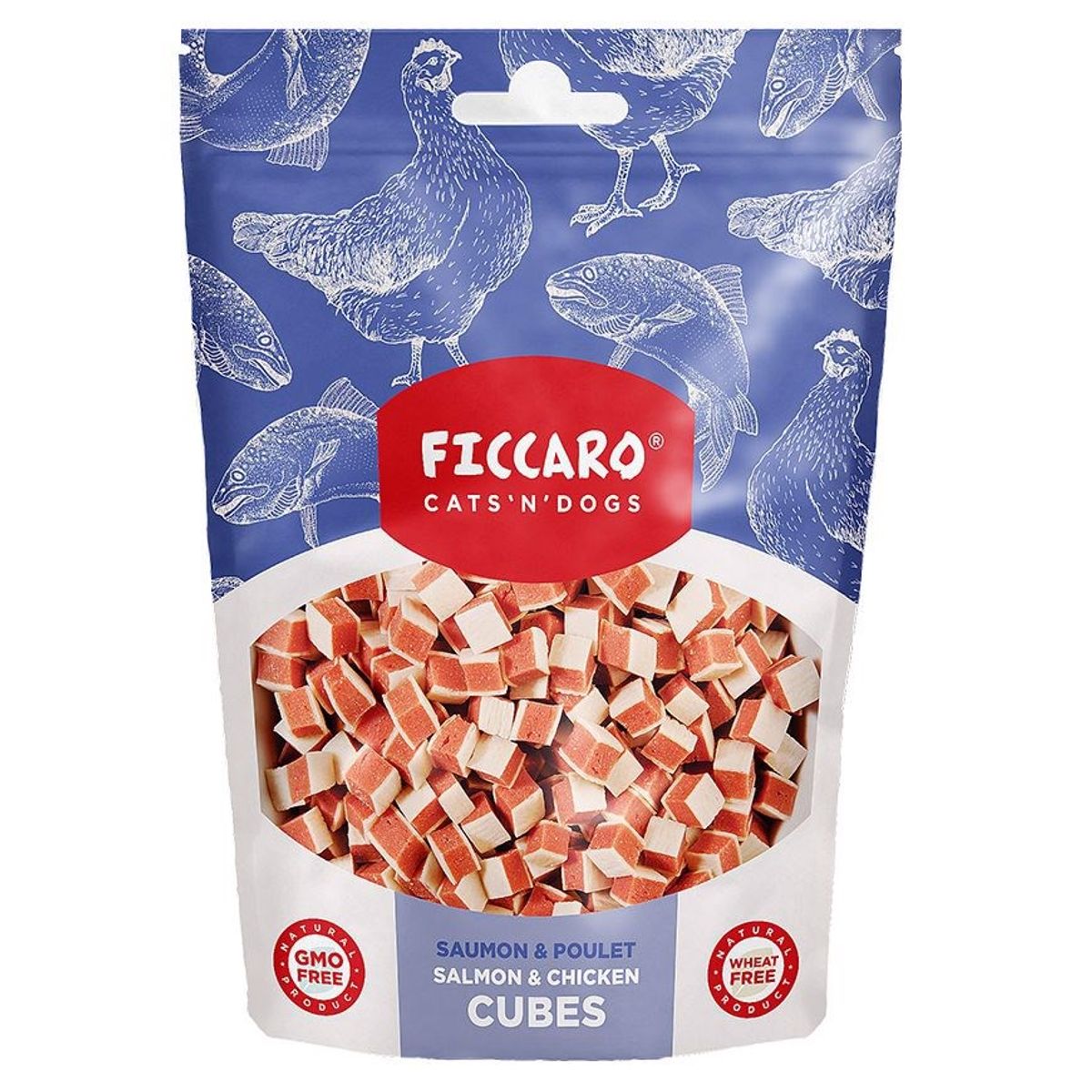 FICCARO Salmon and Chicken Cubes, 100g