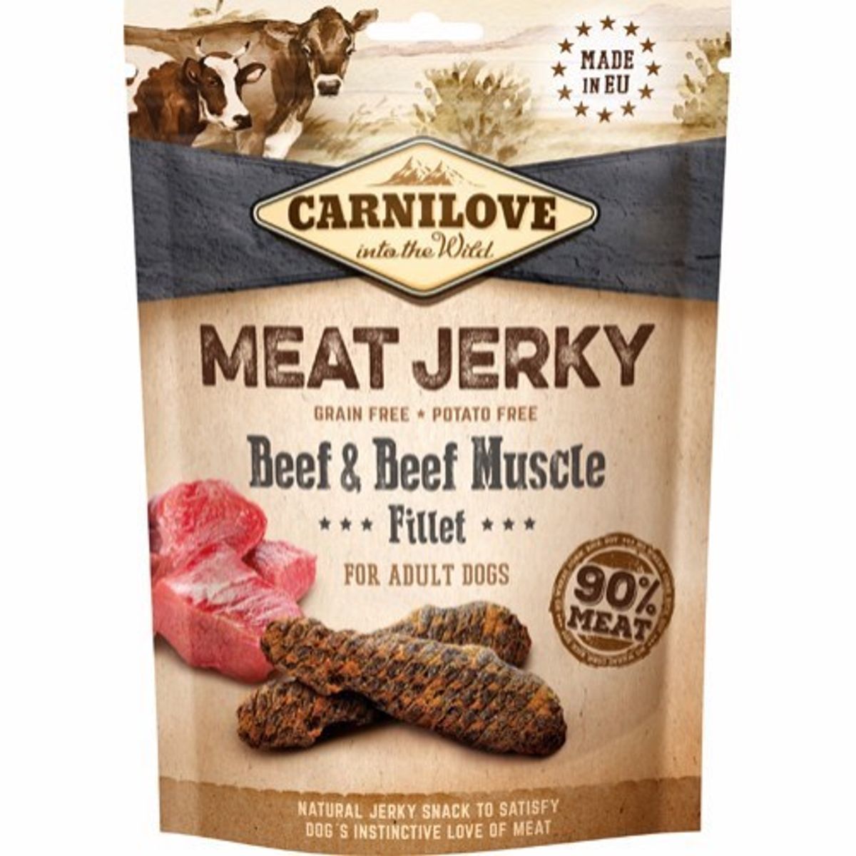 Carnilove Meat Jerky, oksefillet, 100g