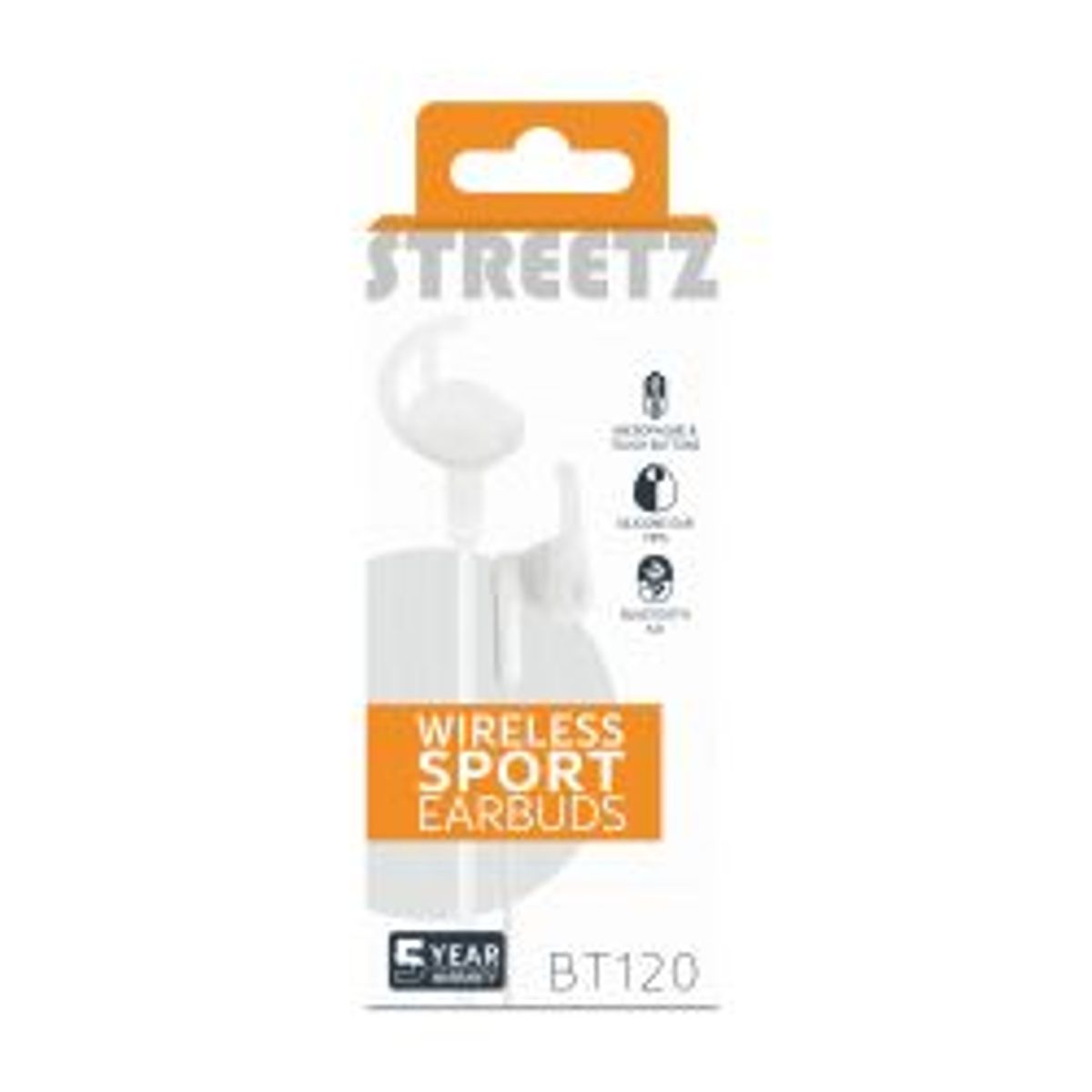 Streetz Bt120 Stayinear Bt Headphones Mic, Control Buttons White - Høretelefon