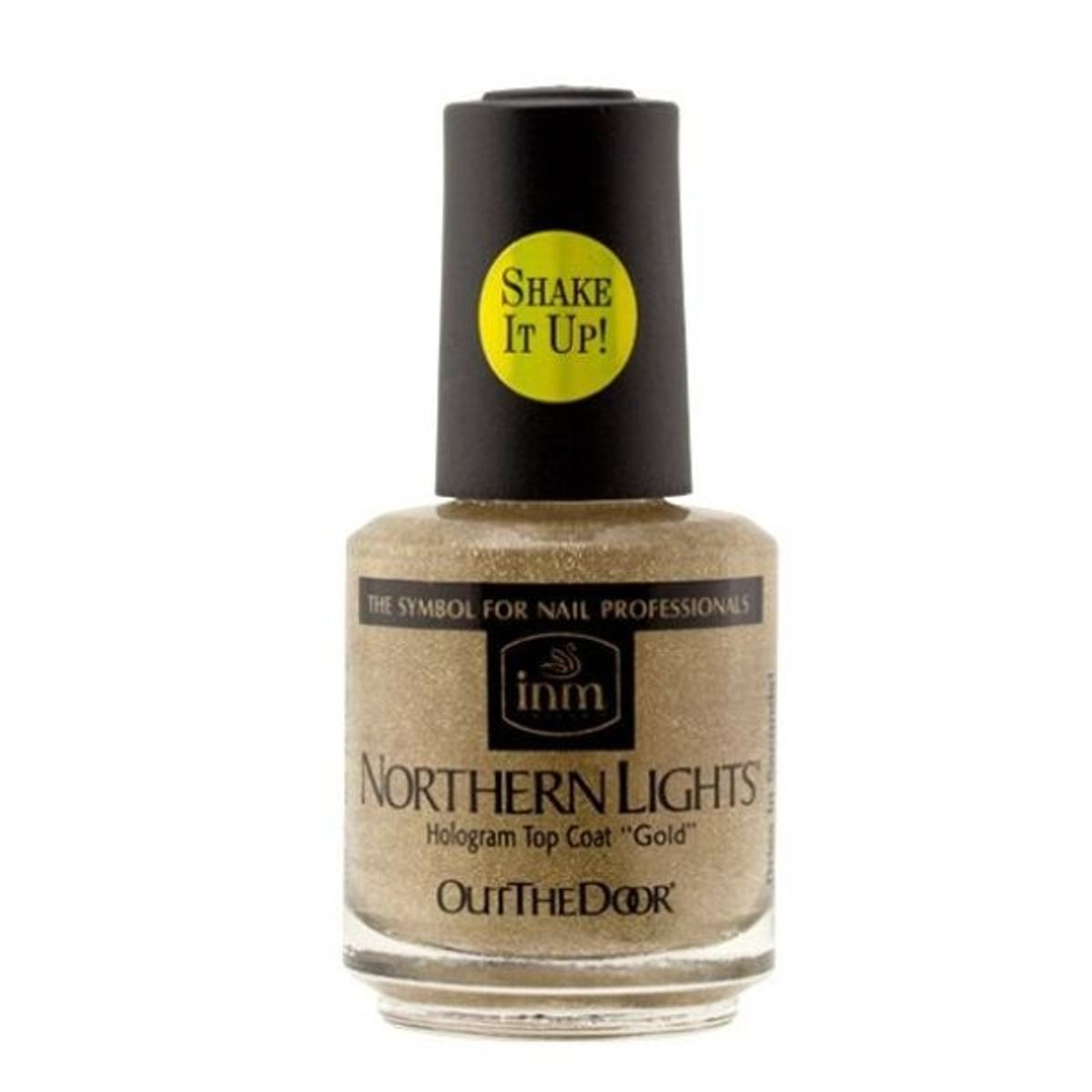 Northern Lights, Guld holografisk topcoat, 15 ml, INM