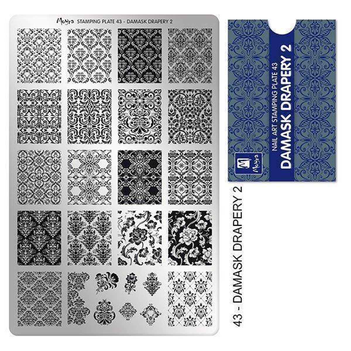 Damask drapery 2 Stamping Plade NO. 43, Moyra