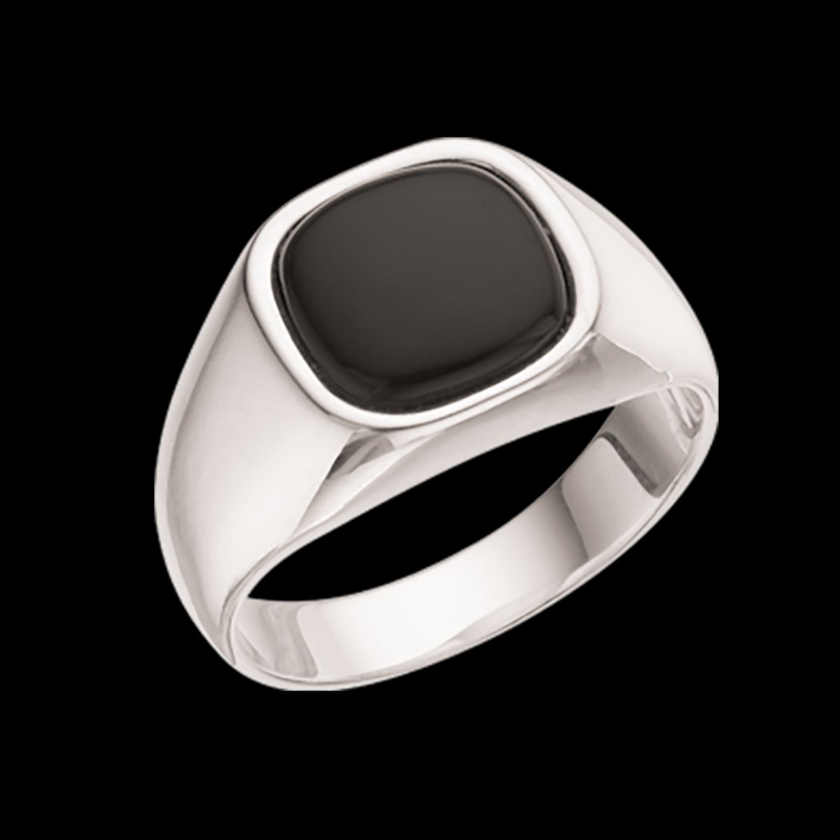 Signet Sterling Sølv Herrering fra Scrouples med Onyx