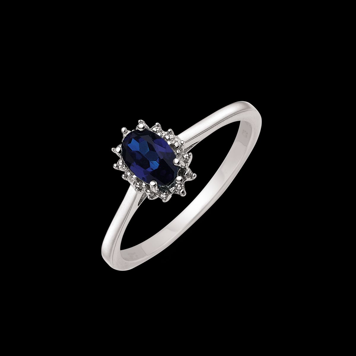 Støvring Design Ring i 14 Karat Guld med Safir og Diamanter 0,007 Carat W/PK