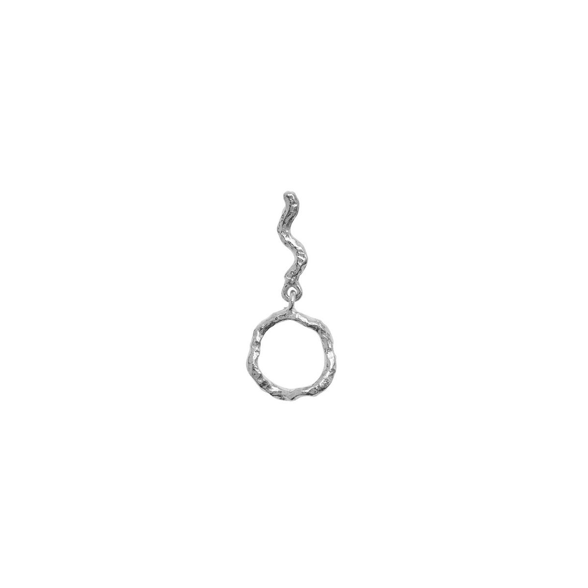 Stine A. Petit Wavy Dangling Circle Sterling Sølv Ørering