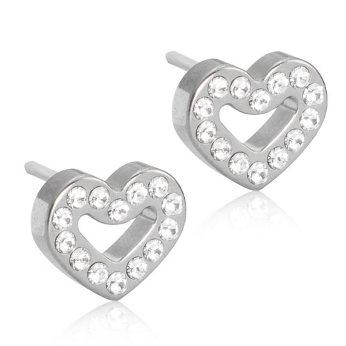 Blomdahl Brilliance Heart Titanium Øreringe med Swarovski Krystaller