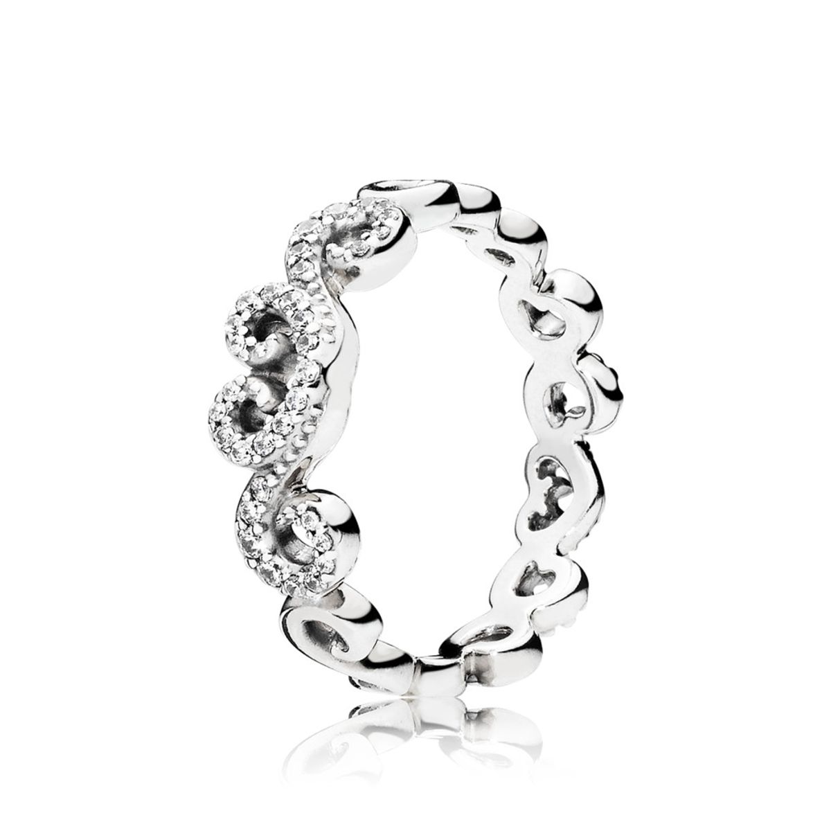 Heart Swirls Sterling Sølv Ring fra Pandora 197117CZ