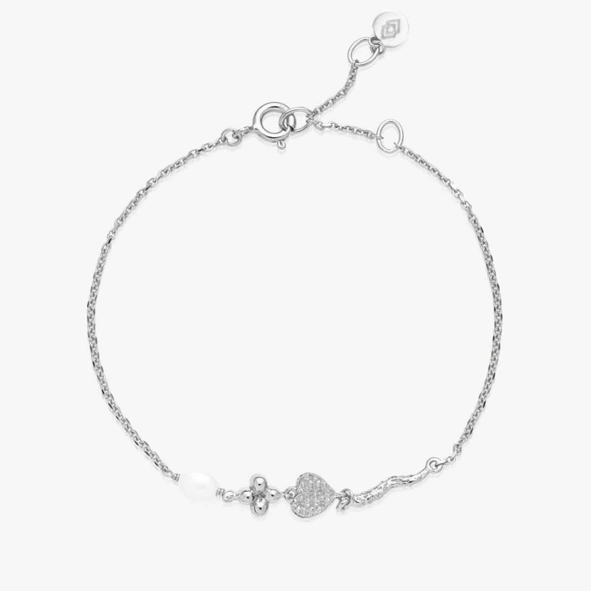 Romance Sterling Sølv Armbånd fra Izabel Camille med Ferskvandsperle